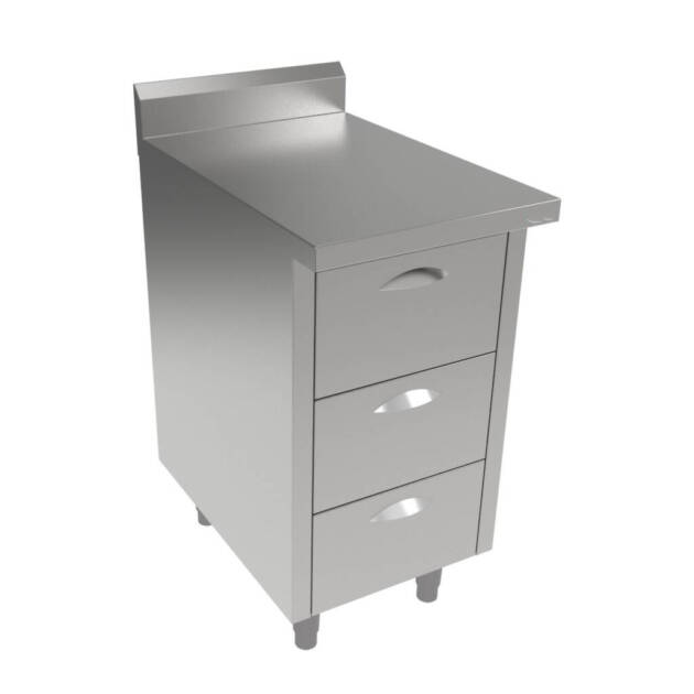 Gabinete Inox de Encosto com Gavetas