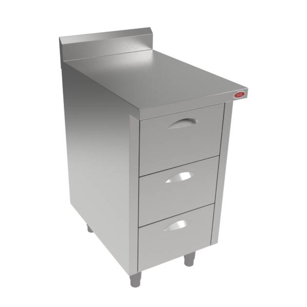 Gabinete Inox de Encosto com Gavetas  GIE-3G