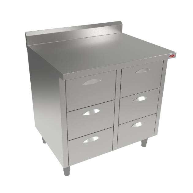 Gabinete Inox de Encosto com Gavetas  GIE-6G